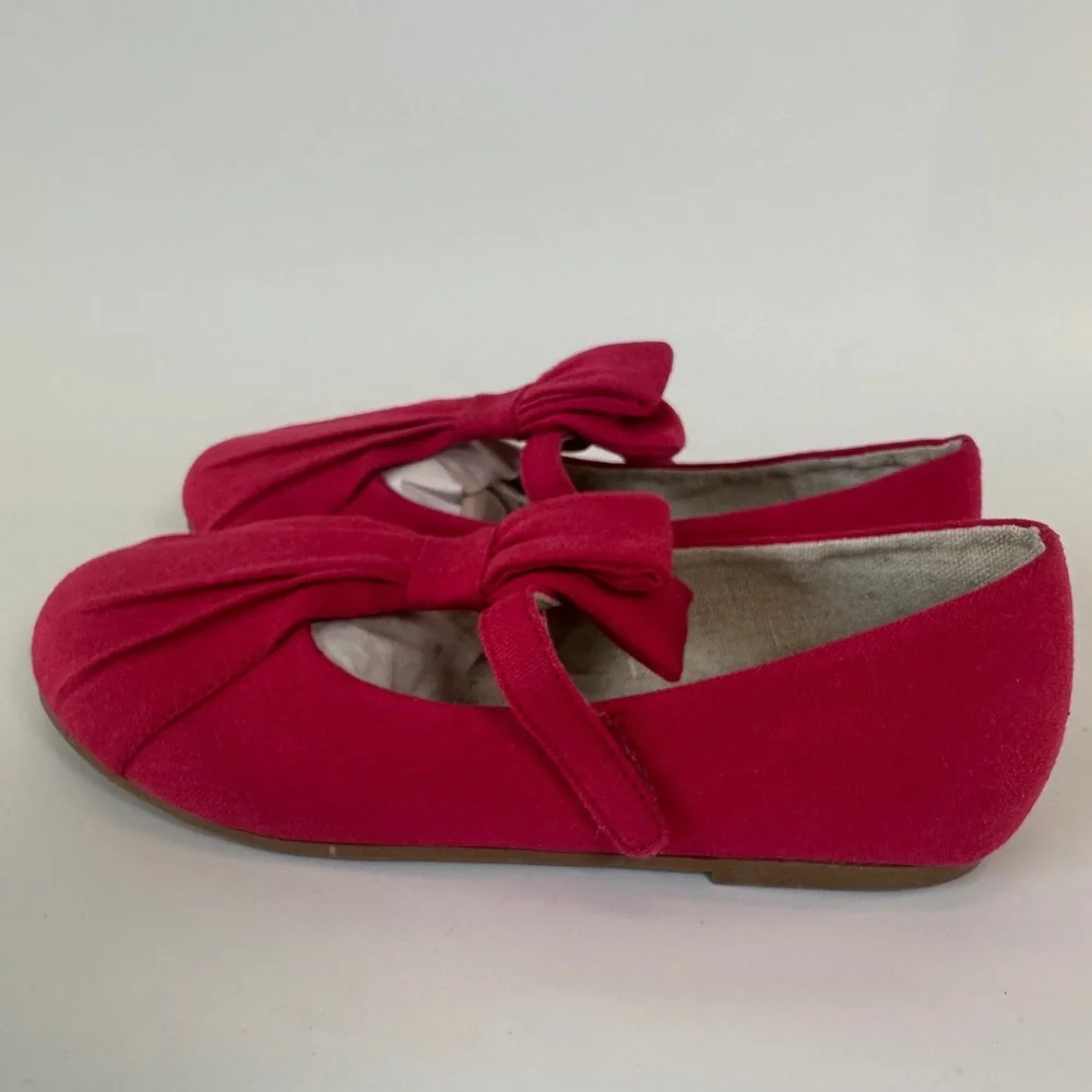 NWOT Joyfolie Emma Spring Cotton Fushia Dark Pink Flats Dress Shoes‎ Girls 13